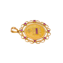 Augis Pendentif Médaille Médaille d'amour Or jaune Rubis - Castafiore
