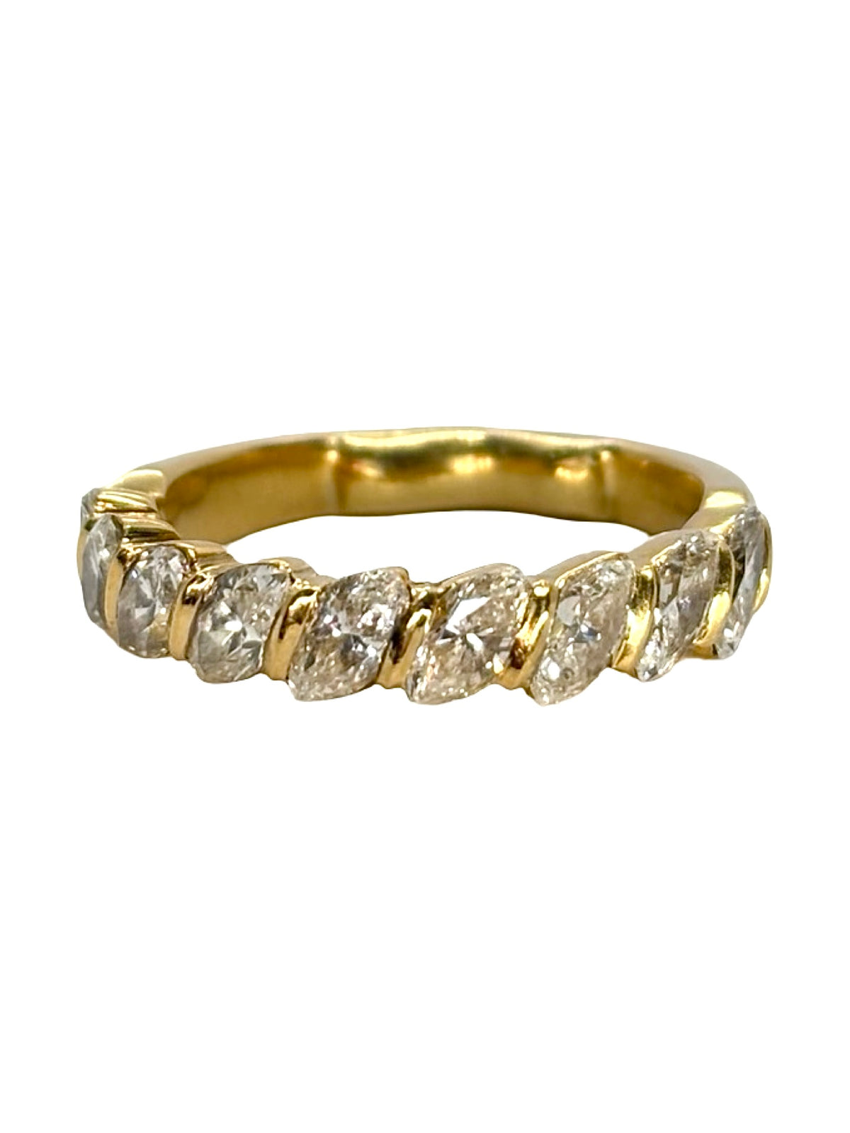 Bague Alliance en or jaune et diamants
