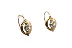 Boucles d'oreilles Dormeuses en or jaune et saphirs