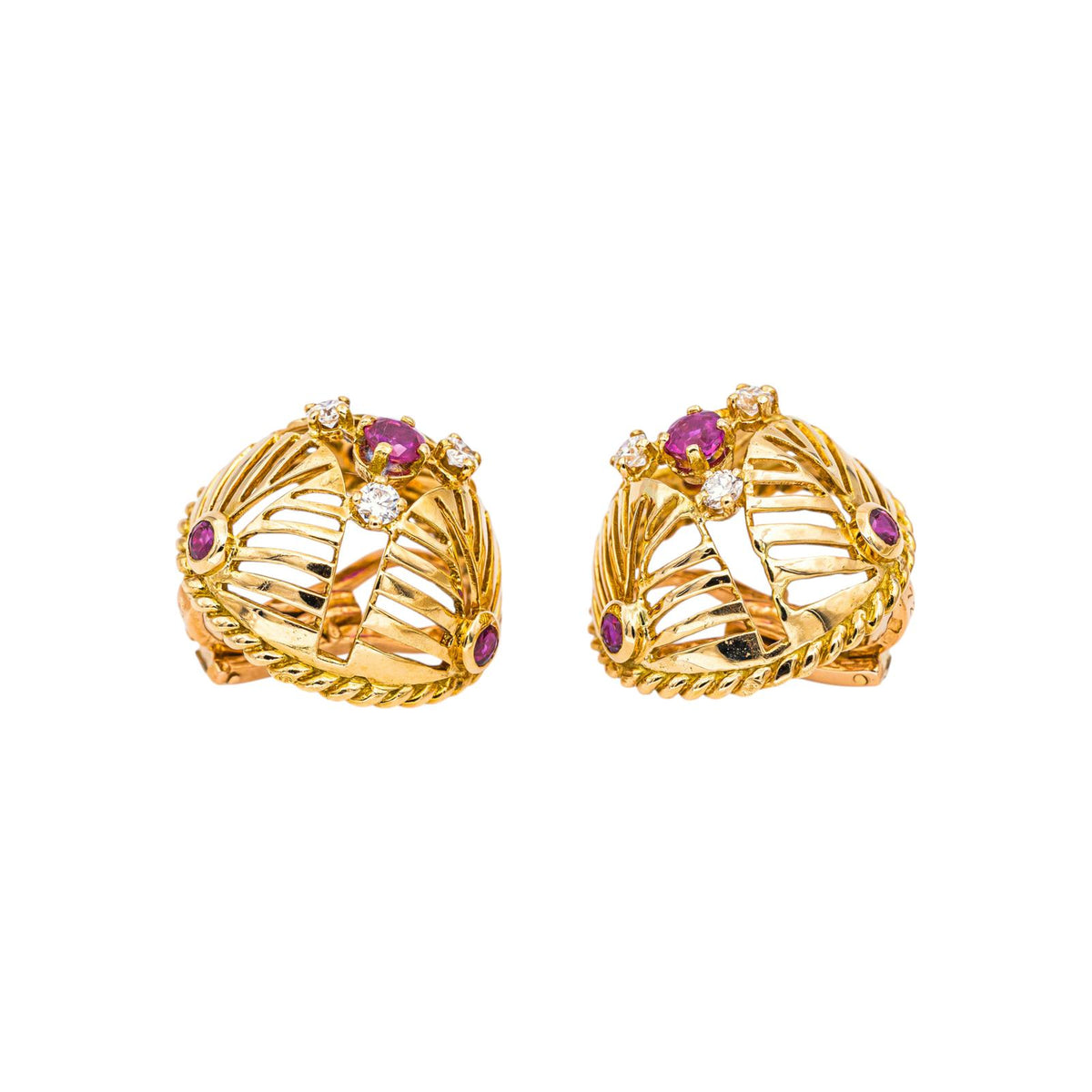 Gübelin Boucles d'oreilles Clips Or jaune Rubis