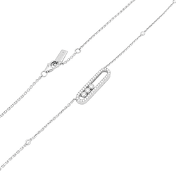 Collier Pendentif MESSIKA "Move Classique Pavé" en or blanc et diamants