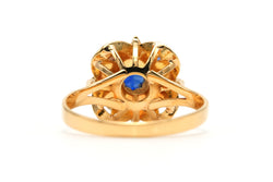 Bague Marguerite en or jaune et saphirs