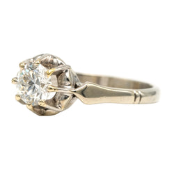 Bague Solitaire en or blanc et diamant