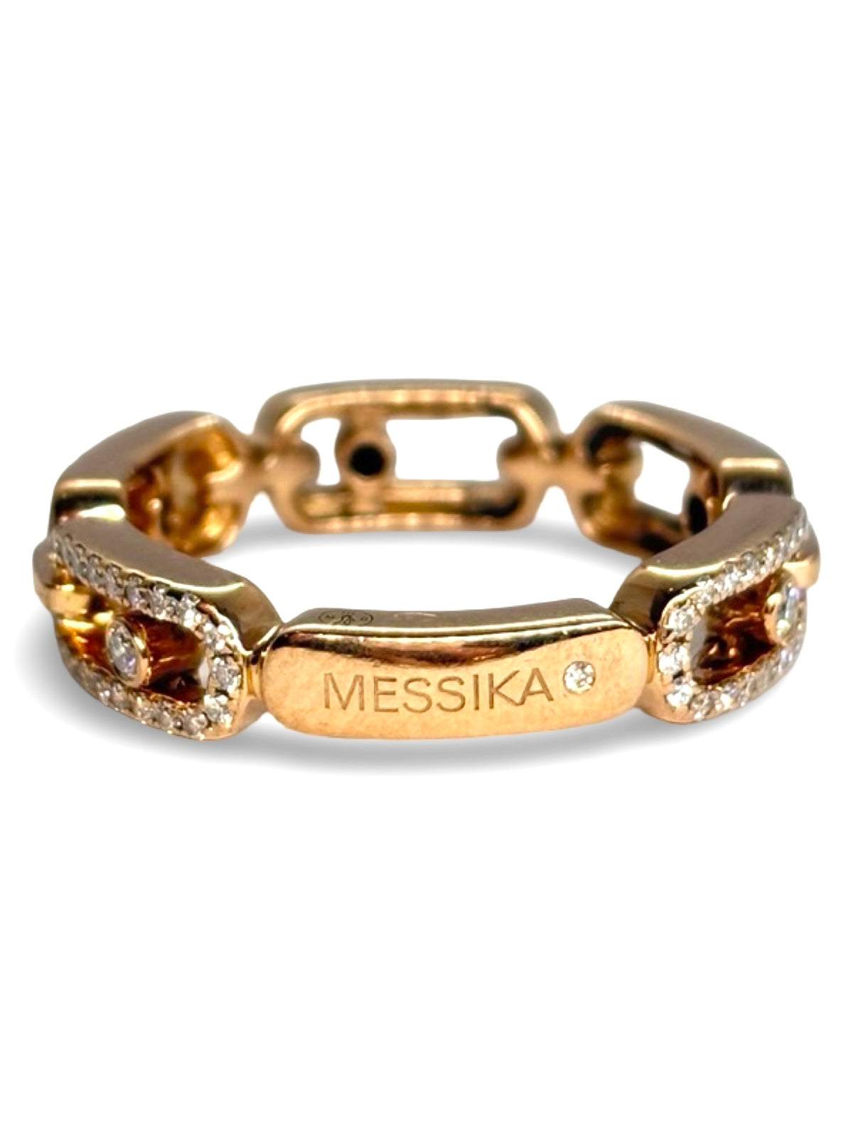 Bague Pavée MESSIKA Move Link en or rose et diamants