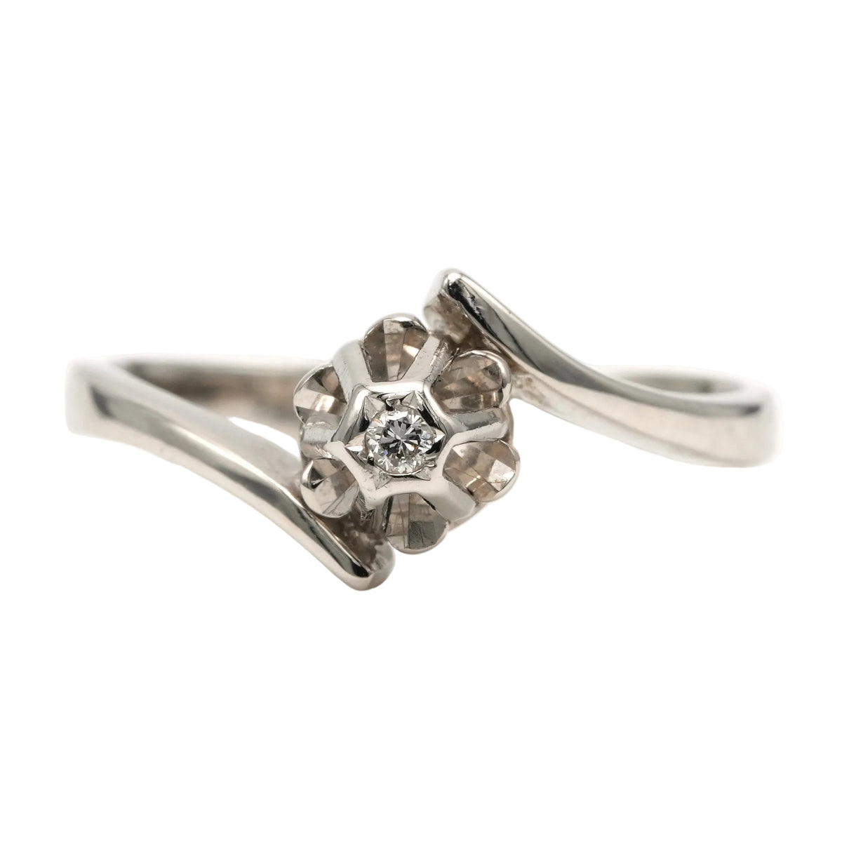 Bague Solitaire en or blanc et diamant