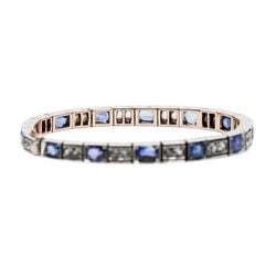 Bracelet Ligne en or jaune, argent et saphirs