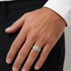 Bague en or blanc et diamant