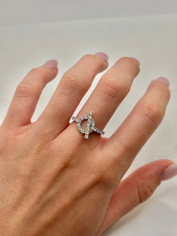 Bague Pavée HERMÈS Finesse en or blanc et diamants