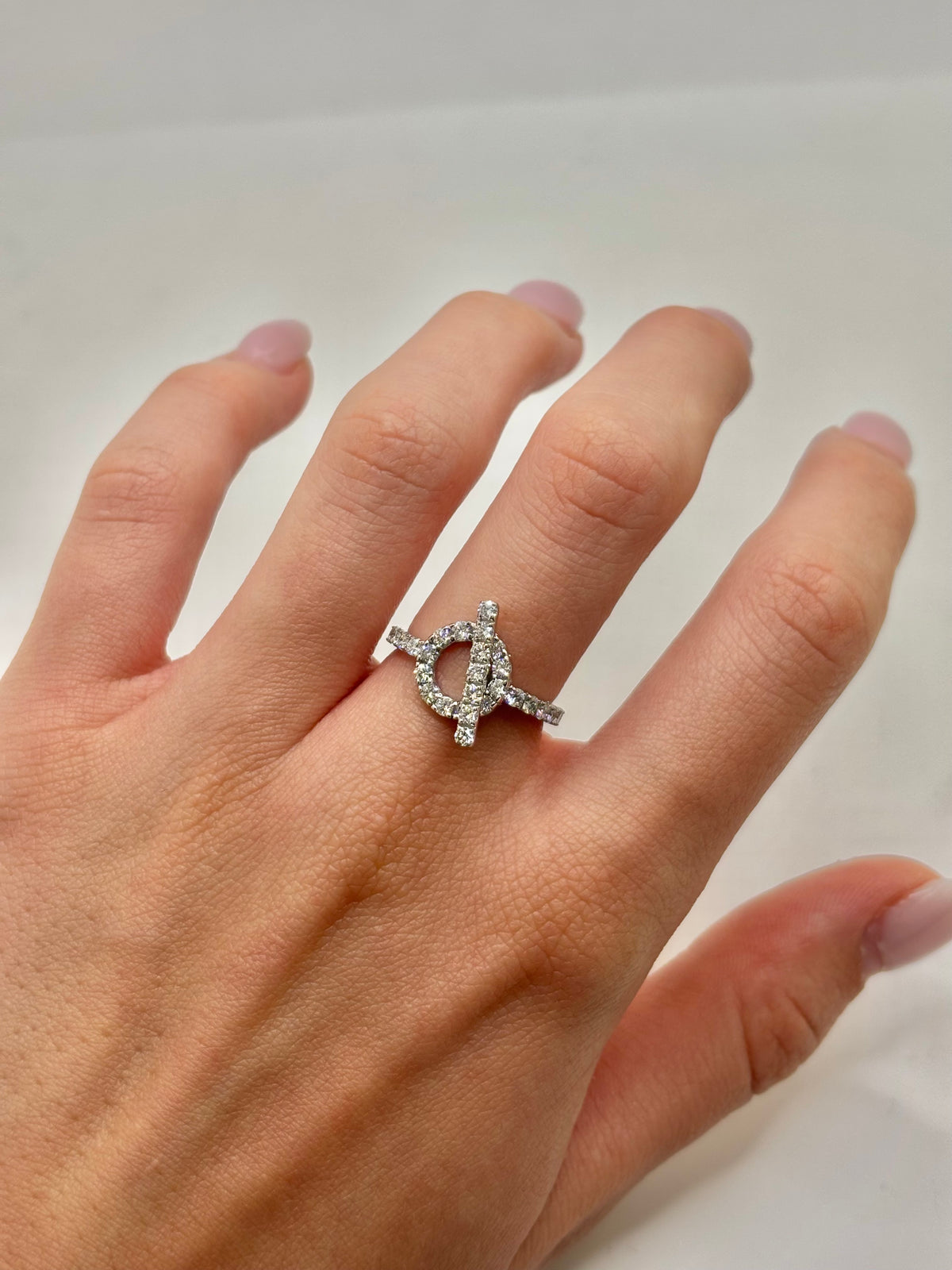 Bague Pavée HERMÈS Finesse en or blanc et diamants