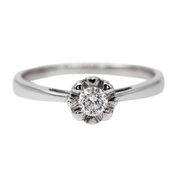 Bague Solitaire Or blanc Diamant