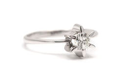 Bague Solitaire en or blanc et diamant