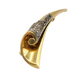 Broche Épingle en or jaune, platine et diamants
