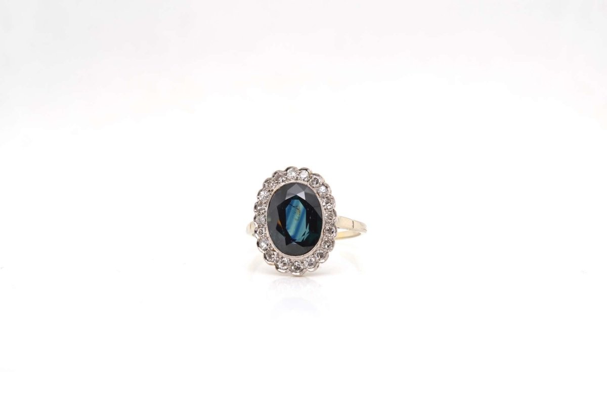 Bague 1930 saphir diamants - Castafiore
