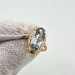 Bague Aigue - marine en or rose - Castafiore