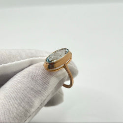 Bague Aigue - marine en or rose - Castafiore