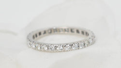 Bague Alliance américaine en or blanc et diamants - Castafiore