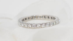 Bague Alliance américaine en or blanc et diamants - Castafiore