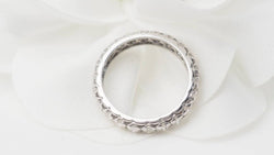 Bague Alliance américaine en or blanc et diamants - Castafiore