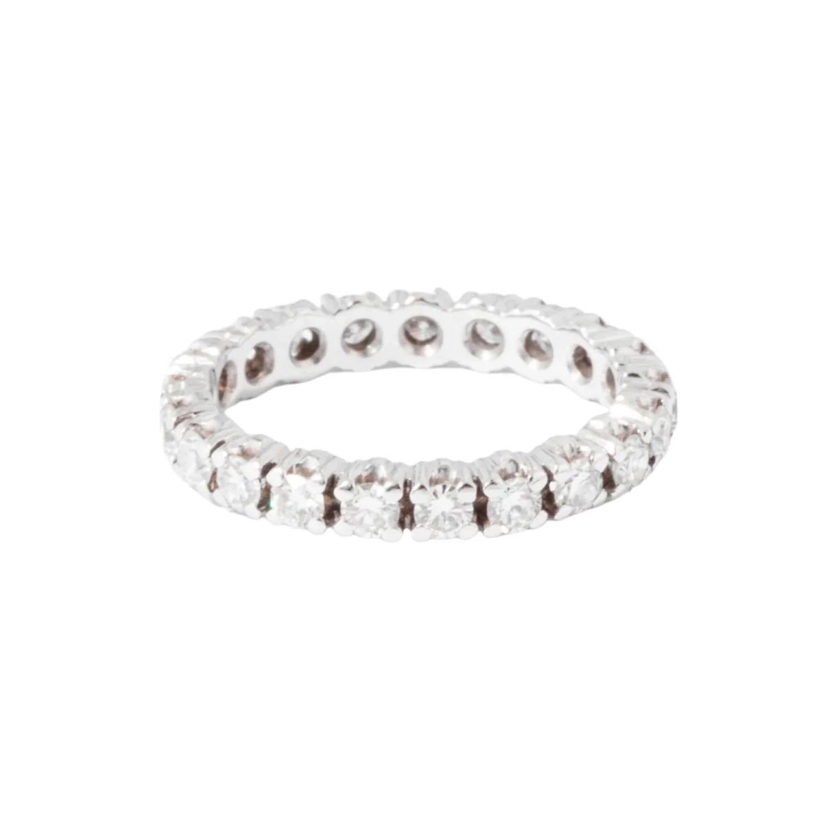 Bague Alliance américaine en or blanc et diamants - Castafiore