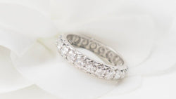 Bague Alliance américaine en or blanc et diamants - Castafiore