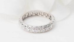 Bague Alliance américaine en or blanc et diamants - Castafiore