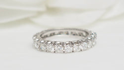 Bague Alliance américaine en or blanc et diamants - Castafiore