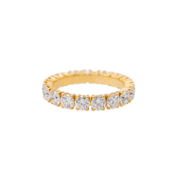 Bague Alliance américaine en or jaune et diamants - Castafiore