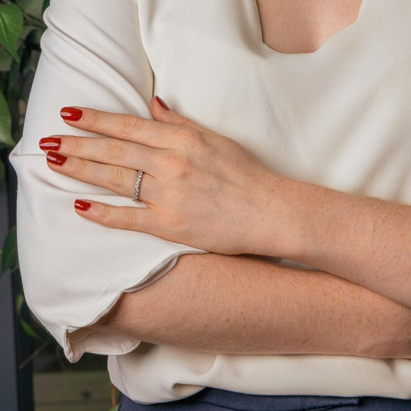 Bague Alliance américaine Or blanc Diamant - Castafiore