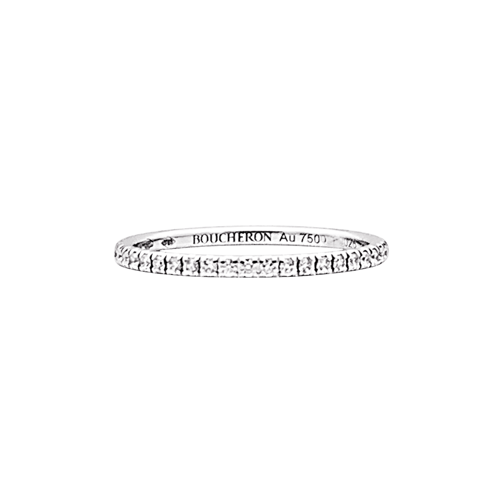 Bague Alliance BOUCHERON "Epure" en or blanc et diamants - Castafiore