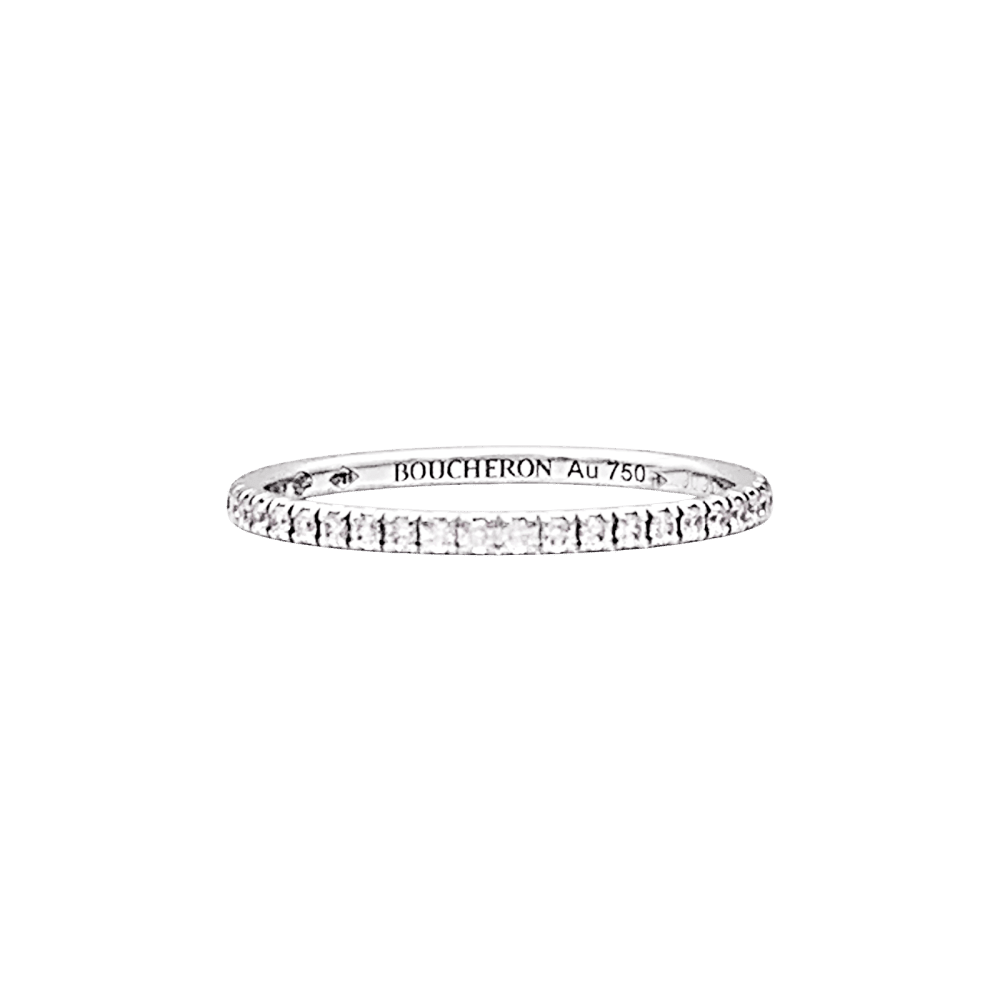 Bague Alliance BOUCHERON "Epure" en or blanc et diamants - Castafiore
