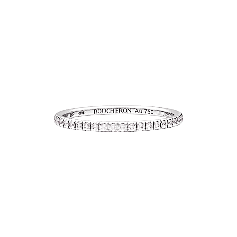 Bague Alliance BOUCHERON "Epure" en or blanc et diamants - Castafiore