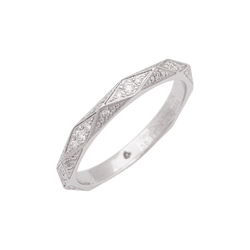 Bague Alliance BOUCHERON "Facette" en platine, diamants. - Castafiore