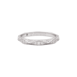 Bague Alliance BOUCHERON "Facette" en platine, diamants. - Castafiore