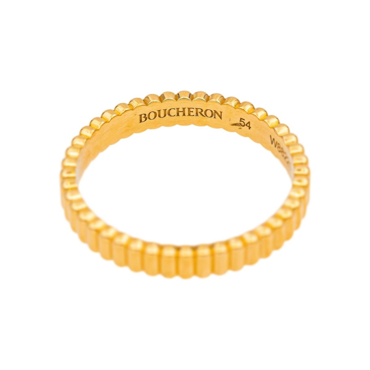 Bague Alliance BOUCHERON "Gresgrain" en or jaune - Castafiore