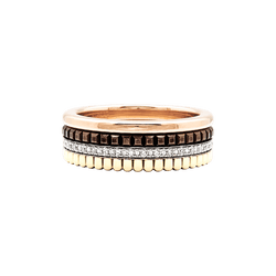 Bague Alliance BOUCHERON "Quatre Classique Small" en or blanc, or jaune, or rose et diamants - Castafiore