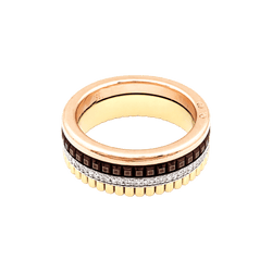 Bague Alliance BOUCHERON "Quatre Classique Small" en or blanc, or jaune, or rose et diamants - Castafiore