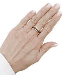 Bague Alliance BOUCHERON "Quatre Classique Small" en or blanc, or jaune, or rose et diamants - Castafiore