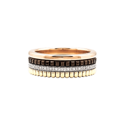 Bague Alliance BOUCHERON "Quatre Classique Small" en or blanc, or jaune, or rose et diamants - Castafiore