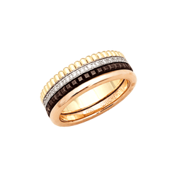 Bague Alliance BOUCHERON "Quatre Classique Small" en or blanc, or jaune, or rose et diamants - Castafiore