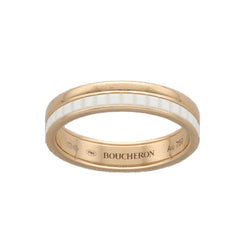 Bague Alliance BOUCHERON "Quatre" en or rose et céramique - Castafiore