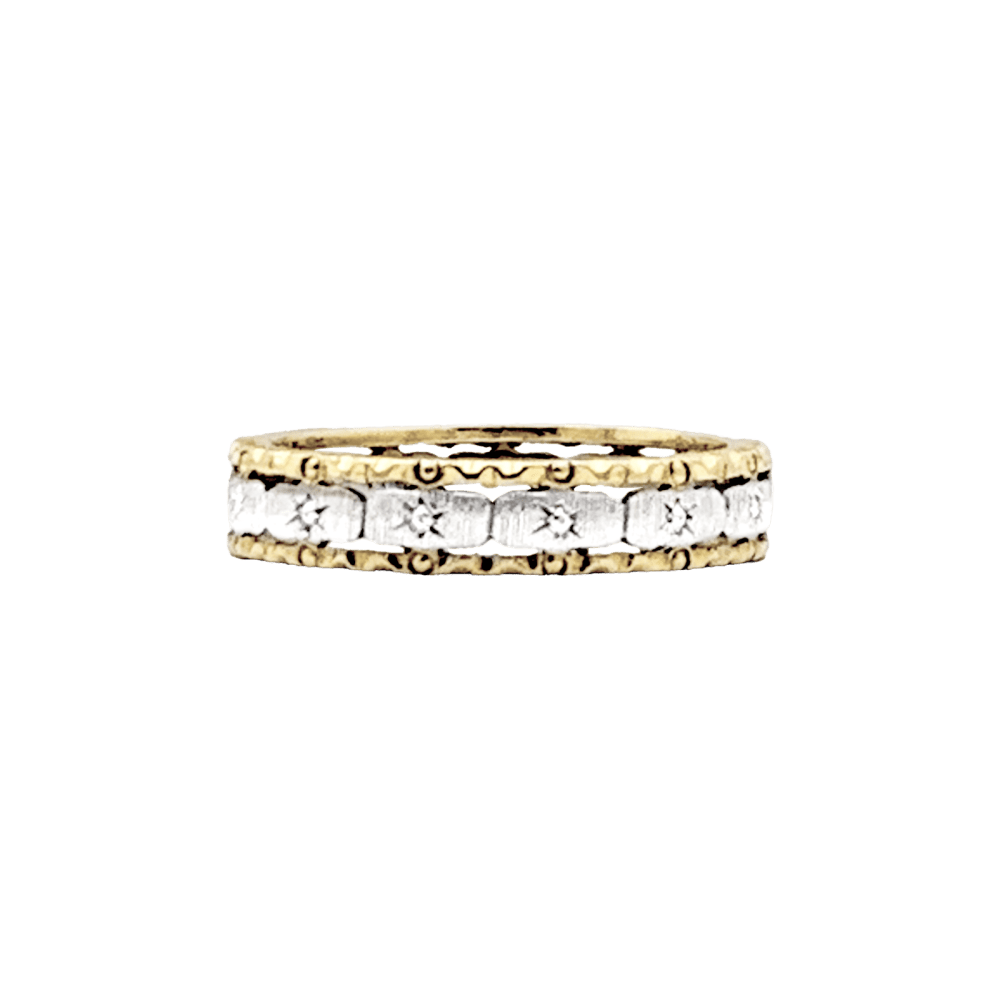 Bague Alliance BUCCELLATI en or blanc et or jaune - Castafiore