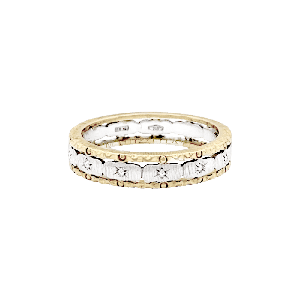 Bague Alliance BUCCELLATI en or blanc et or jaune - Castafiore