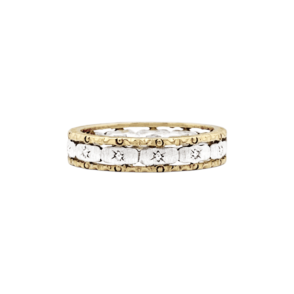 Bague Alliance BUCCELLATI en or blanc et or jaune - Castafiore