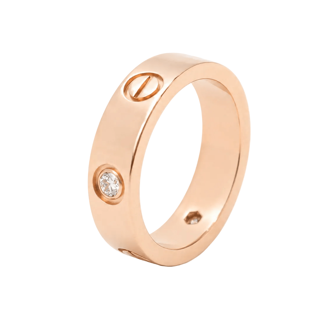 Bague Alliance CARTIER "Love" en or rose et diamants - Castafiore
