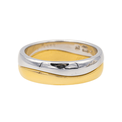 Bague Alliance CARTIER "Love Me" en or blanc et or jaune - Castafiore