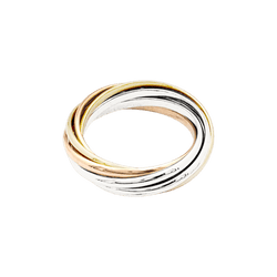 Bague Alliance CARTIER "Trinity 7 anneaux" en or blanc, or jaune et or rose - Castafiore