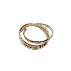 Bague Alliance CARTIER "Trinity" en or blanc, or jaune et or rose - Castafiore