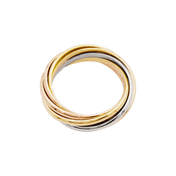 Bague Alliance CARTIER "Trinity" en or blanc, or jaune et or rose - Castafiore