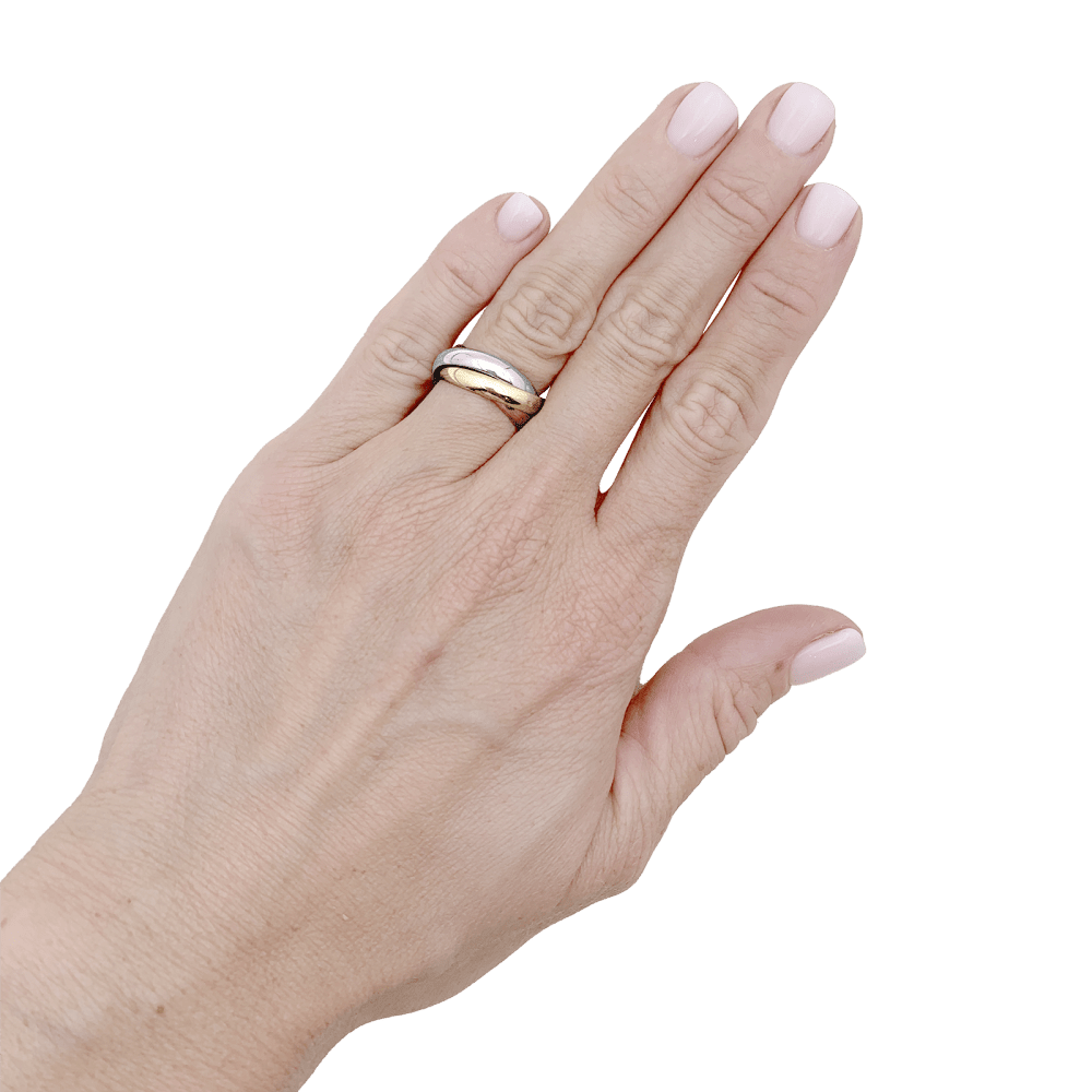 Bague Alliance CARTIER "Trinity" en or blanc, or jaune et or rose - Castafiore