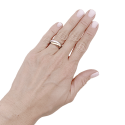 Bague Alliance CARTIER "Trinity" en or blanc, or jaune et or rose - Castafiore